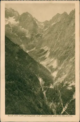 Ansichtskarte Grainau Blick vom Hupfleitenjoch auf Zugspitze 1928