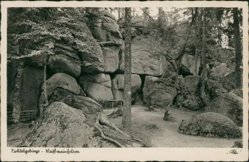 Ansichtskarte Wunsiedel (Fichtelgebirge) Fichtelgebirge Weißmainfelsen 1935