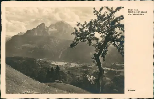 Ansichtskarte Berchtesgaden Blick vom Hochlenzer gegenden Watzmann 1935
