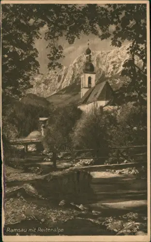 Ansichtskarte Ramsau bei Berchtesgaden Stadt mit Reiteralpe 1929