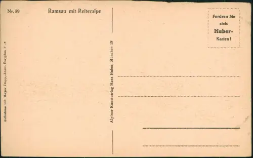 Ansichtskarte Ramsau bei Berchtesgaden Stadt mit Reiteralpe 1929