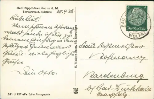 Bad Rippoldsau-Bad Rippoldsau-Schapbach Blick über die Stadt 1936