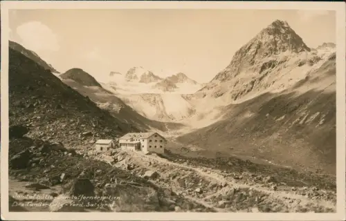 Ansichtskarte Galtür Jamtalhütte Dreiländerspitz Fotokarte Gletscher 1928