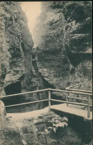Postcard Jonsdorf (CZ) Janov Böhm. Schweiz Wilde Klamm Stiller See 1914
