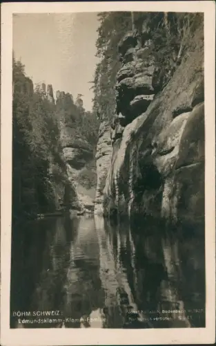 Postcard Jonsdorf (CZ) Janov Edmundsklamm Boot 1932