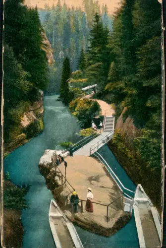 Postcard Jonsdorf (CZ) Janov Edmundsklamm Steg Frauen 1921