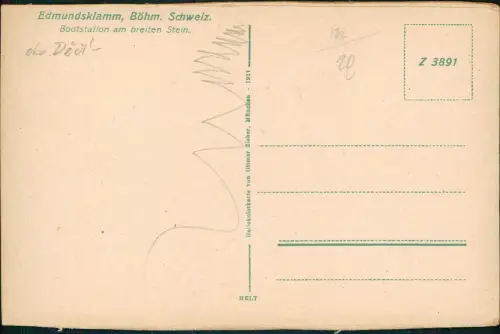 Postcard Jonsdorf (CZ) Janov Edmundsklamm Steg Frauen 1921