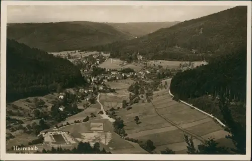 Ansichtskarte Bad Herrenalb Blick in das Tal - Fotokarte 1934