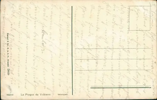 Ansichtskarte  Künstlerkarte Schmiede Engel La Fragua de Vulcano 1912