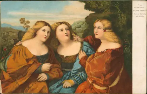 Ansichtskarte  Künstlerkarte Gemälde Drei Schwestern Galerie Dresden 1914