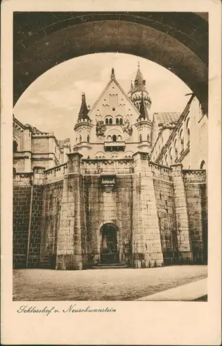 Ansichtskarte Schwangau Schloss Neuschwanstein Schlosshof 1929