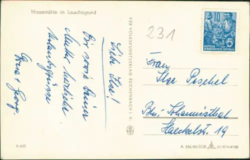 Ansichtskarte Tabarz/Thüringer Wald Massemühle im Lauchagrund 1955