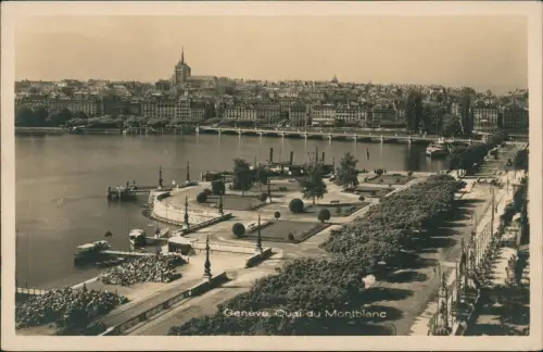 Ansichtskarte Genf Genève Quai du Montblanc - Fotokarte 1930