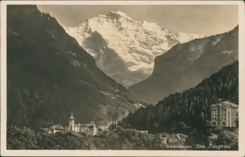 Ansichtskarte Interlaken Dir Jungfrau - Stadtpartie 1928