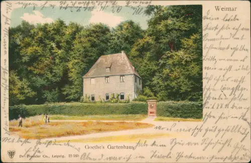 Ansichtskarte Weimar Goethes Gartenhaus 1900