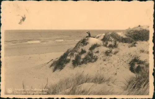 Postkaart Westende-Middelkerke Bains Strandpartie Dünen 1950