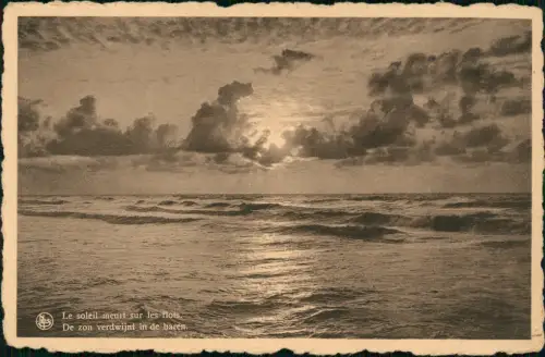 Postkaart Wenduine Le soleil meurt sur les flots 1939