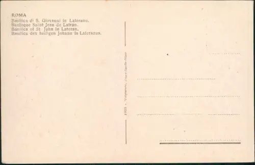 Cartolina Rom Roma Basilica di S. Giovanni in Laterano 1930