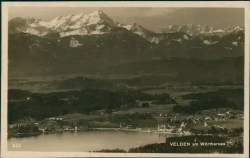 Velden am Wörther See Vrba na Koroškem Panorama-Ansicht See Fernansicht 1925