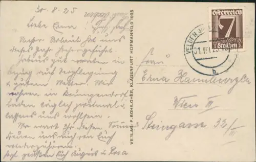 Velden am Wörther See Vrba na Koroškem Panorama-Ansicht See Fernansicht 1925