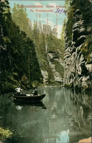 Herrnskretschen Hřensko Edmundsklamm / Edmundova Soutěska / Kamnitzklamm 1909