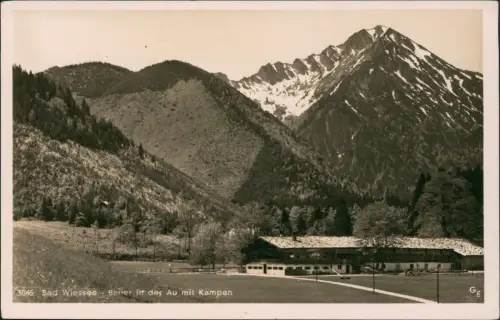 Ansichtskarte Bad Wiessee Gasthaus Bauer in der Au mit Kampen 1941