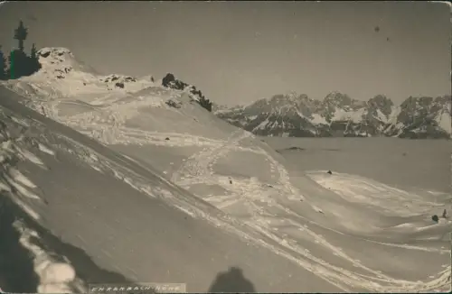Ansichtskarte Kitzbühel Ehrenbach-Höhe im Winter Hahnenkamm 1917 Privatfoto
