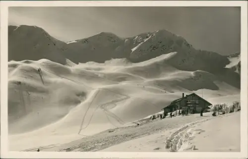 Kleinwalsertal-Mittelber Vorarlberg Schwarzwasserhütte  Grünhorn im Winter 1930