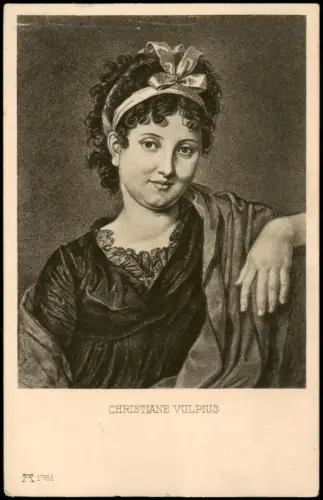 Christiane Vulpius Goethe Haushälterin und Frau gemalt F. Bury 1910