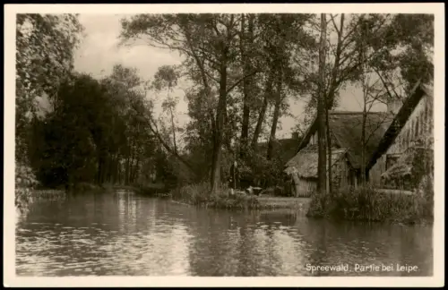Leipe Lübbenau (Spreewald)  Partie Haus-Ansicht Mann davor 1925