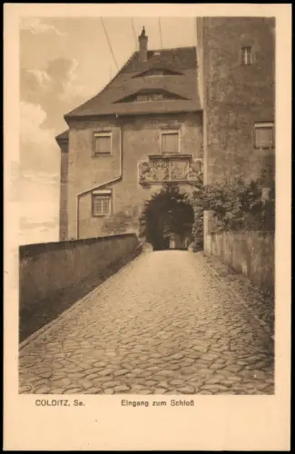 Ansichtskarte Colditz Eingang zum Schloss 1910