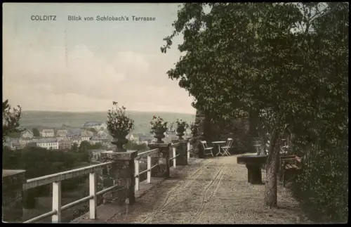 Ansichtskarte Colditz Panorama-Ansicht Blick von Schlobach's Terrasse 1910