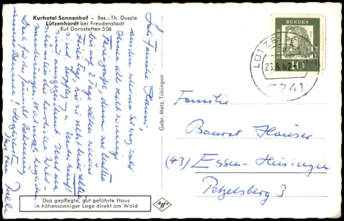 Ansichtskarte Lützenhardt Panorama-Ansicht Totale 1962