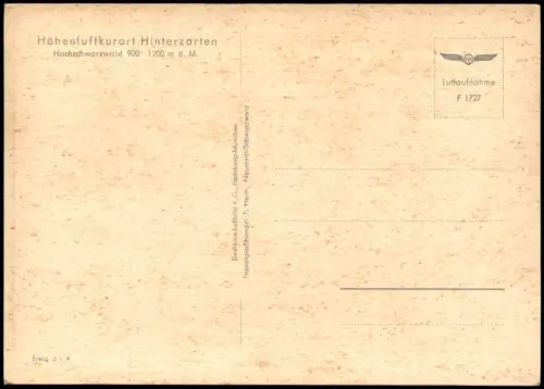 Ansichtskarte Hinterzarten Luftaufnahme Luftbild 1969