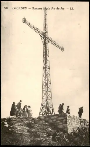 CPA Lourdes Lorda Sommet du Pic du Jer, Gipfel-Kreuz 1910