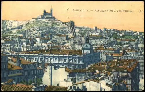 CPA Marseille PANORAMA VU À VOL D'OISEAU 1919