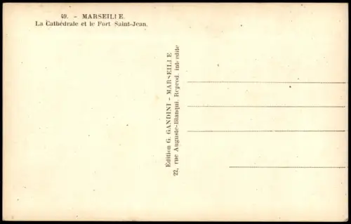 CPA Marseille La Cathédrale et le Fort Saint-Jean 1930