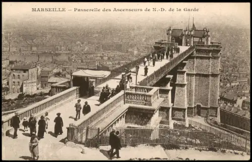 CPA Marseille Passerelle des Ascenseurs de N.-D. de la Garde 1910