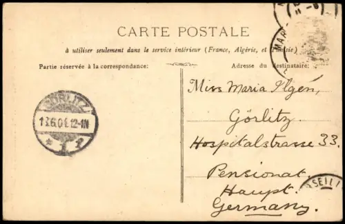 CPA Marseille Notre-Dame-de-la-Garde 1904   gel GÖRLITZ (mit Ankunftsstempel)