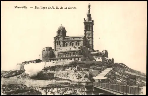 CPA Marseille Basilika Basilique de N. D. de la Garde 1910