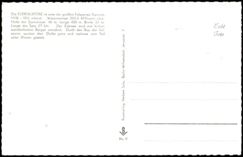 Waldeck am Edersee Edertalsperre Waldeck Mehrbildkarte mit 8 Ansichten 1955