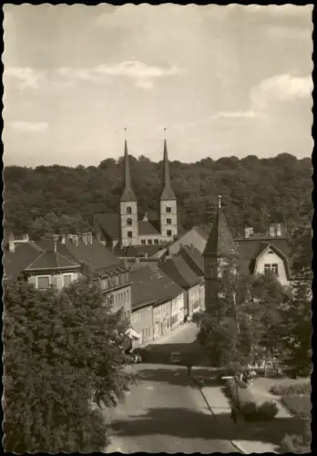 Grimma DDR AK Blick in die Leipziger Straße mit der Frauenkirche 1966