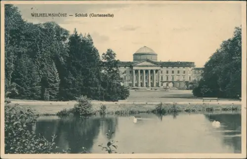 Ansichtskarte Bad Wilhelmshöhe-Kassel Schloss Wilhelmshöhe Gartenseite 1925