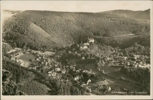 Ansichtskarte Schwarzburg vom Trippstein 1930