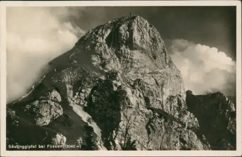 Ansichtskarte Füssen Säulinggipfel Wolken Fotokarte 1932