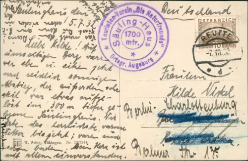 Ansichtskarte Füssen Säulinggipfel Wolken Fotokarte 1932