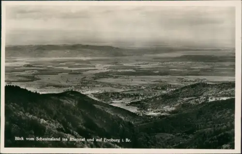 Ansichtskarte Freiburg im Breisgau Blick vom Schauinsland ins Rheintal 1930