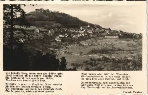 Ansichtskarte Hohenstaufen-Göppingen Stadt - historien Text 1932