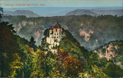 Ansichtskarte Fridingen Donau Donautal SCHLOSS BRONNEN 1920    Stempel BEURON