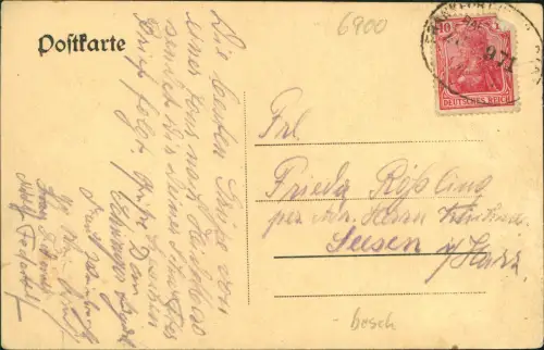 Ansichtskarte Heidelberg Stadt Flußbadeanstalt 1921